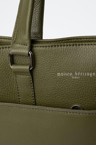 Tote bag in pelle Ethan - Verde