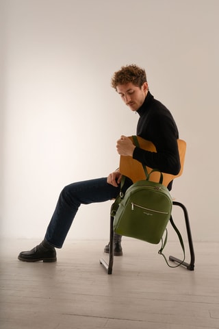 Sac à dos en cuir Mini Jonas - Vert