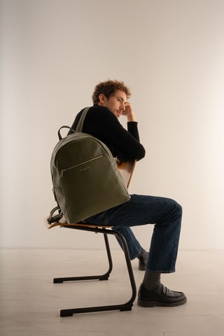 Sac à dos en cuir Jonas - Vert