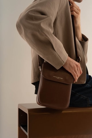 Borsa a tracolla in pelle Emir - Marrone