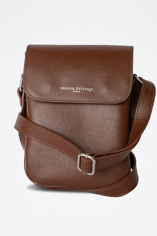 Borsa a tracolla in pelle Emir - Marrone