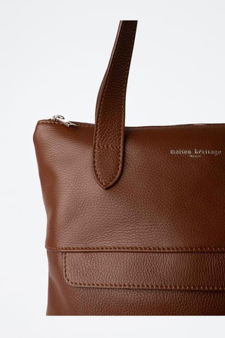 Tote bag in pelle Enzo - Marrone