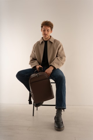 Sac à dos en cuir Aldo - Marron