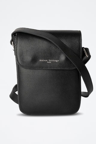 Borsa a tracolla in pelle Emir - Nero