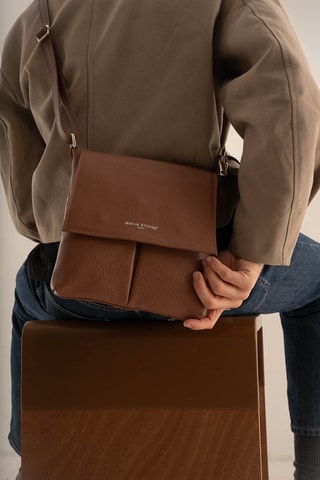 Borsa a tracolla in pelle Franz - Marrone