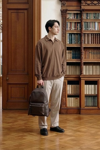 Sac à dos en cuir Leny - Marron