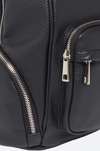 Sac à dos en cuir Basi - Noir