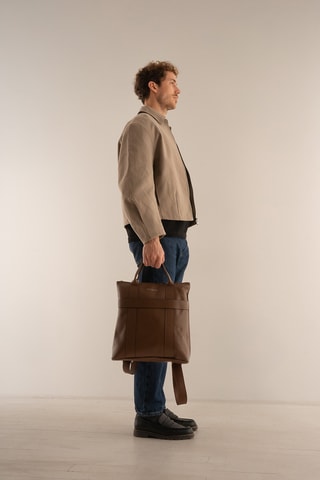 Sac à dos en cuir Noel Fd - Marron