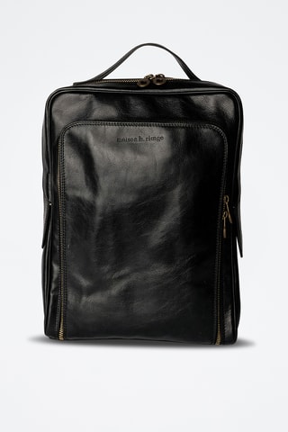 Sac à dos en cuir Noah Vintage - Noir