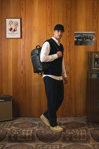 Sac à dos en cuir Zane - Noir