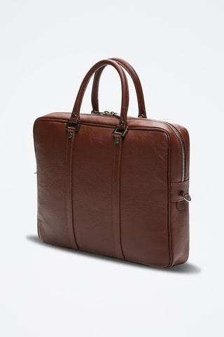 Porte-documents en cuir Leo - Marron