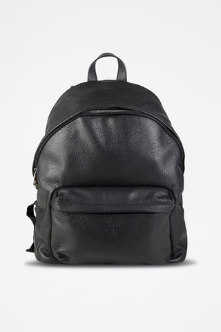 Sac à dos en cuir Pete - Noir