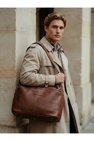 Shopping bag in pelle Jax - Marrone