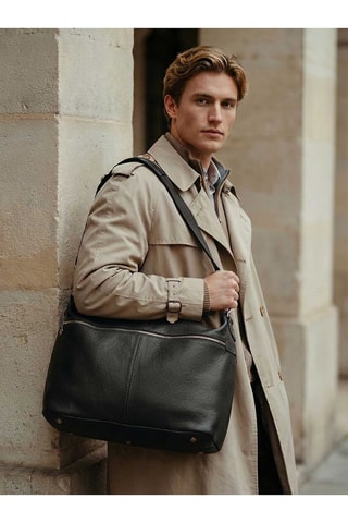 Shopping bag in pelle Jax - Nero