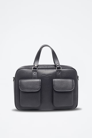 Porte-documents en cuir Charlie - Noir