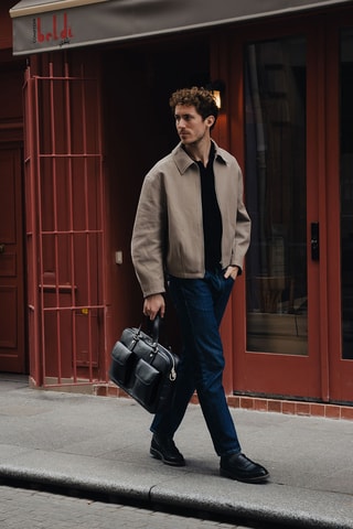 Porte-documents en cuir Charlie - Noir