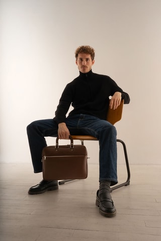 Porte-documents en cuir Jon - Marron