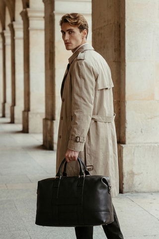 Sac bowling en cuir Saulu - Noir