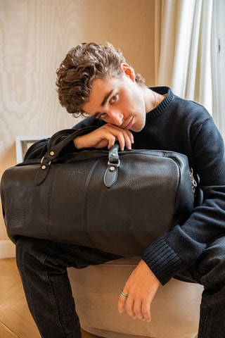 Sac de voyage en cuir Week - Noir