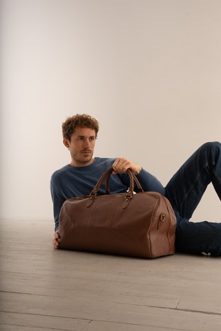 Sac bowling en cuir Week - Marron