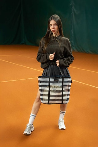 Sac porté épaule Tempo - Blanc et noir