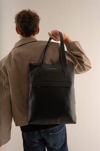 Tote bag in pelle Enzo - Nero