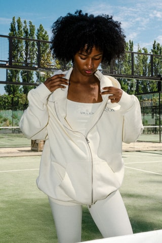Felpa oversize con cappuccio The Court - Beige