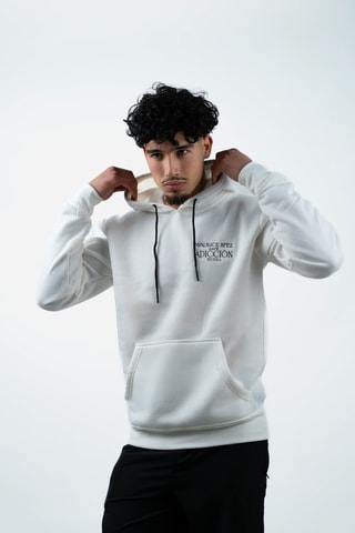 Felpa oversize con cappuccio The Court - Bianco