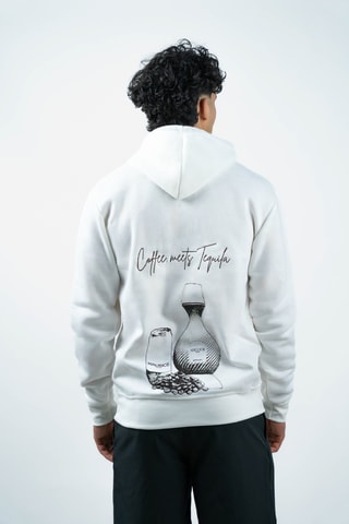 Felpa oversize con cappuccio The Court - Bianco