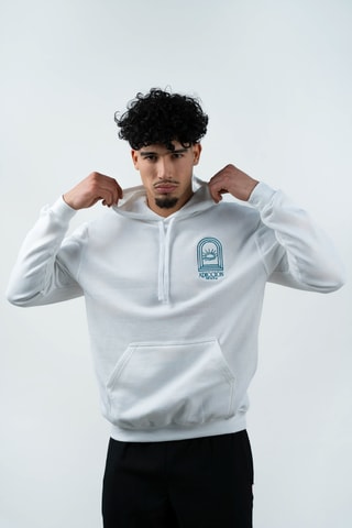 Felpa oversize con cappuccio The Court - Bianco