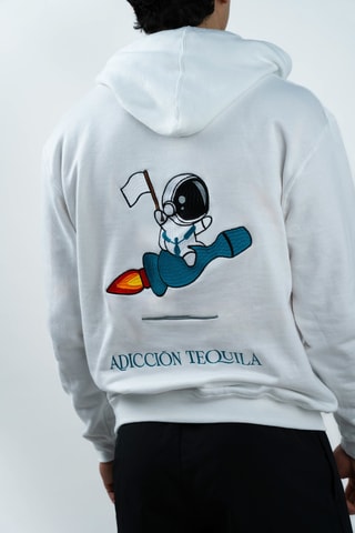 Felpa oversize con cappuccio The Court - Bianco