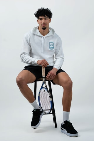 Felpa oversize con cappuccio The Court - Bianco