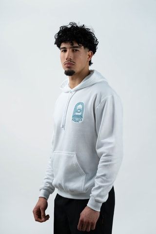 Felpa oversize con cappuccio The Court - Bianco