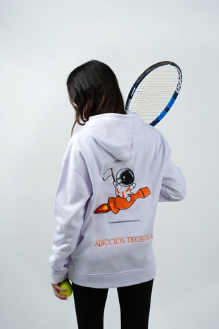 Felpa oversize con cappuccio The Court - Bianco