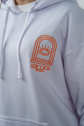 Felpa oversize con cappuccio The Court - Bianco