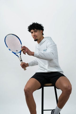 Felpa oversize con cappuccio The Court - Bianco