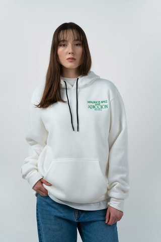 Felpa oversize con cappuccio The Court - Bianco