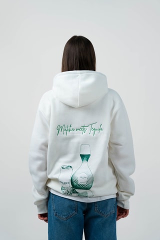 Felpa oversize con cappuccio The Court - Bianco