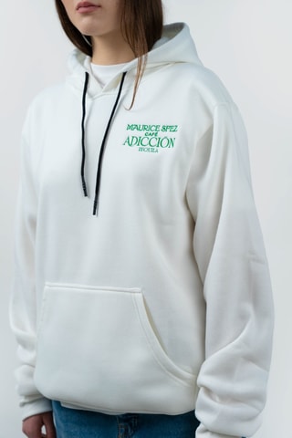 Felpa oversize con cappuccio The Court - Bianco