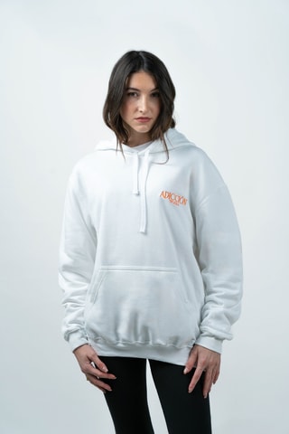 Felpa oversize con cappuccio The Court - Bianco