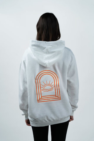 Felpa oversize con cappuccio The Court - Bianco