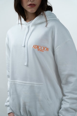 Felpa oversize con cappuccio The Court - Bianco