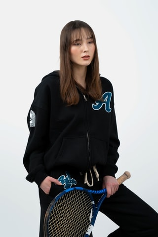 Felpa oversize con cappuccio The Court - Nero