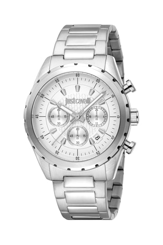 Montre à quartz en acier - Chronographe - Argenté