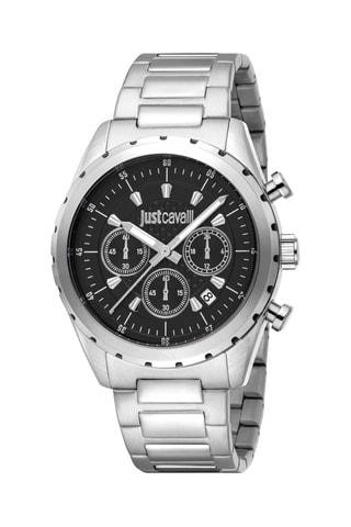 Montre à quartz en acier - Chronographe - Argenté