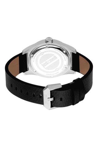 Montre à quartz en cuir - Noir et argenté