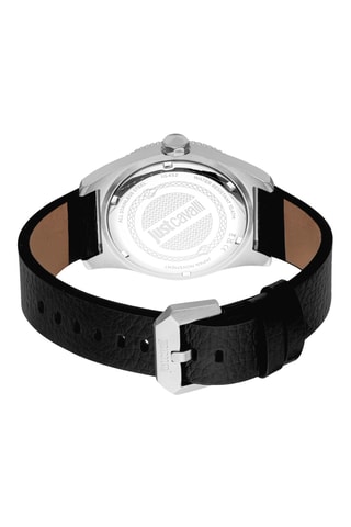 Montre à quartz en cuir - Noir et argenté