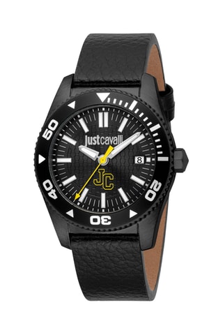 Montre à quartz en cuir - Noir