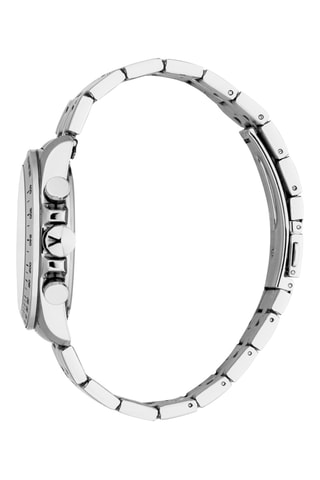 Montre à quartz en acier - Chronographe - Argenté