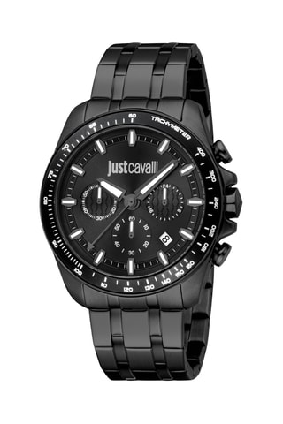 Montre à quartz en acier - Chronographe - Noir